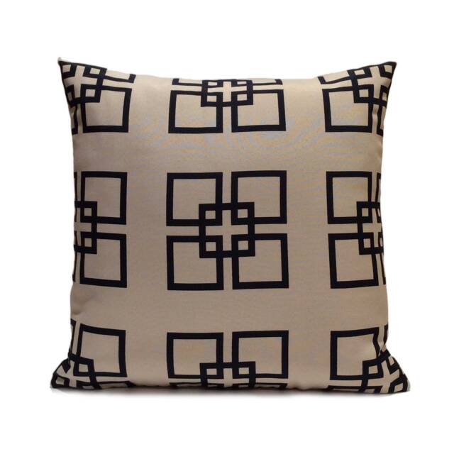 Navy Blue & Khaki Beige Pillow, Throw Pillow Cover, Decorative Cushion Pillowcase, Pattern, Toss Cotton Blend - image 1