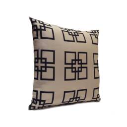 Navy Blue & Khaki Beige Pillow, Throw Pillow Cover, Decorative Cushion Pillowcase, Pattern, Toss Cotton Blend - thumbnail 2