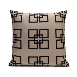 Navy Blue & Khaki Beige Pillow, Throw Pillow Cover, Decorative Cushion Pillowcase, Pattern, Toss Cotton Blend - thumbnail 1