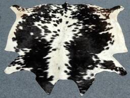 Genuine Cowhide Area Rug - Black & White Spotted Real Cow Skin - thumbnail 1