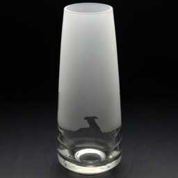 Whippet Dog Glass Bud Vase - Etched Engraved Glassware Home & Bar Decor - thumbnail 2