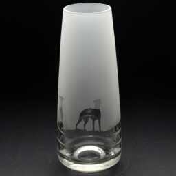 Whippet Dog Glass Bud Vase - Etched Engraved Glassware Home & Bar Decor - thumbnail 1