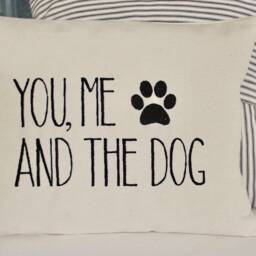 Dog Lover Gift - You Me & The Dog Pillow Cover Housewarming Gift Couple Pet Lover Wedding - thumbnail 2