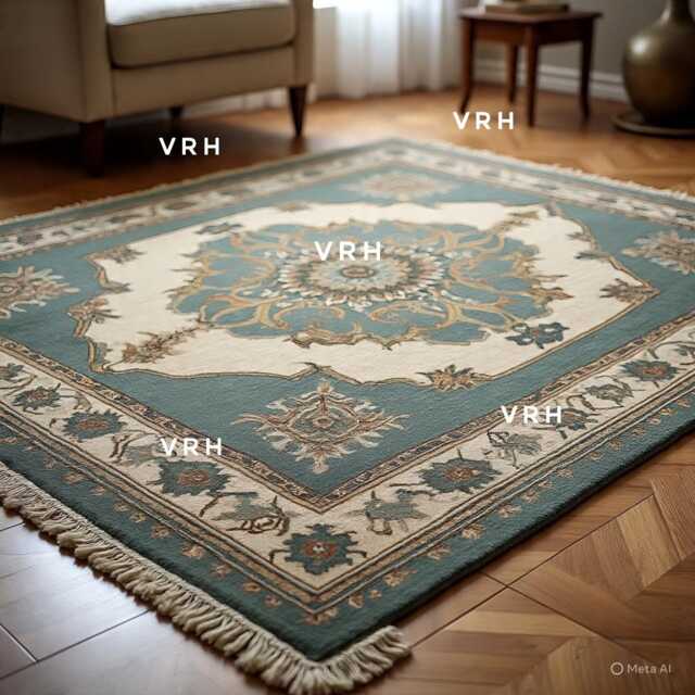 Hand Knotted Oushak Wool Rug - 8x10 Turkish Carpet, Blue Olive Floral - image 1