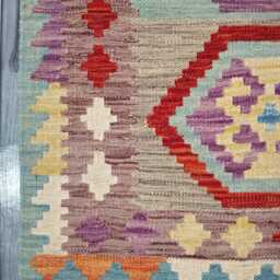 Heritage Tribal Runner, Handmade Artisan Afghan Turkish Scandinavian Navajo Bohemian Flatweave Wool Multicolour Kilim Runner Rug 203x84 cm - thumbnail 4