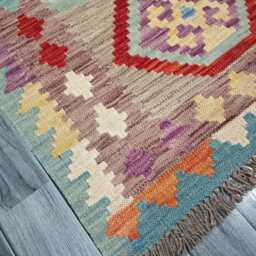 Heritage Tribal Runner, Handmade Artisan Afghan Turkish Scandinavian Navajo Bohemian Flatweave Wool Multicolour Kilim Runner Rug 203x84 cm - thumbnail 2