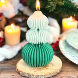 Large Christmas Tree Candles, Green Decor, Winter Candle, Housewarming Gift, Christmas Gift For Her, Holiday Candle, Festive Candle - thumbnail 2
