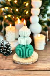 Large Christmas Tree Candles, Green Decor, Winter Candle, Housewarming Gift, Christmas Gift For Her, Holiday Candle, Festive Candle