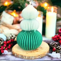 Large Christmas Tree Candles, Green Decor, Winter Candle, Housewarming Gift, Christmas Gift For Her, Holiday Candle, Festive Candle - thumbnail 4