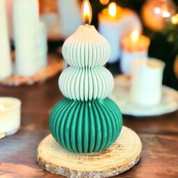 Large Christmas Tree Candles, Green Decor, Winter Candle, Housewarming Gift, Christmas Gift For Her, Holiday Candle, Festive Candle - thumbnail 3