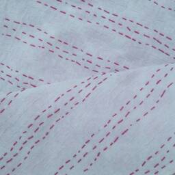 Pink Indian Handmade Floral Kantha Quilt Pure Cotton Decorative Handblock Bedspread Size Multi - thumbnail 4