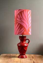 Maximalist Table Lamp in Red & Pink. Graphic Lamp. Designer Lighting