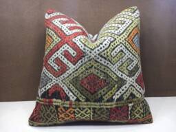 Vintage Turkish Kilim Pillow Cover, Handwoven Ethnic Throw, 20x20