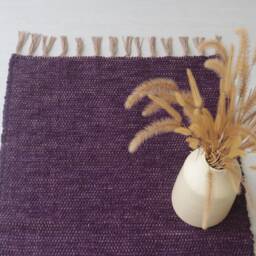 Runner Rug Purple 200 cm, Hallway Rug, Kitchen Runner Bathroom Cotton Bohemian Couloir Tapis - thumbnail 2