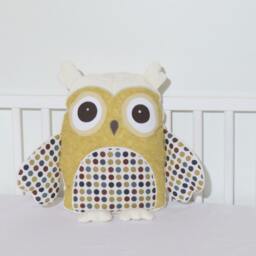 Soft Owl Pillow, Personalized Gift For Kids, Unisex, Monogrammed Child Kids Room Decor - thumbnail 3