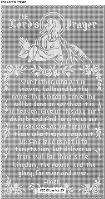 The Lord's Prayer Thread Filet Crochet Wall Hanging Pattern - image 1