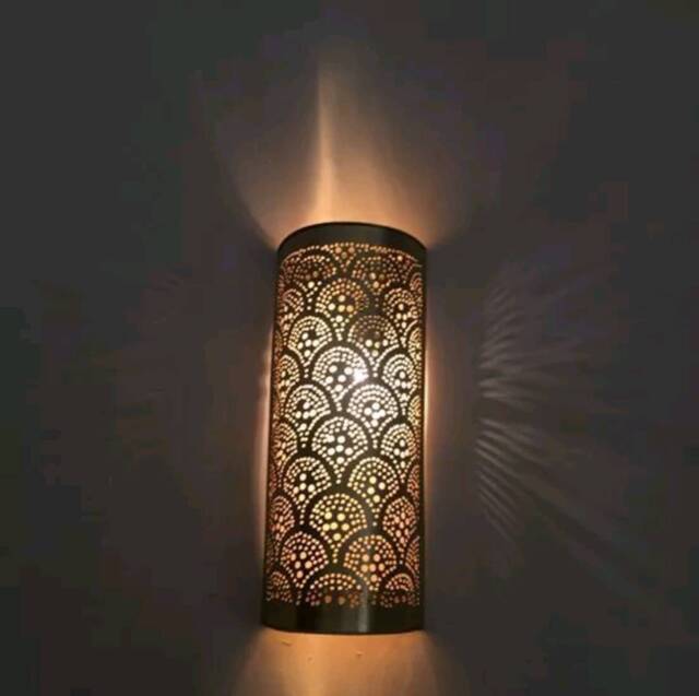 2 Handmade Moroccan Brass Wall Sconce Home Decor Light - image 1