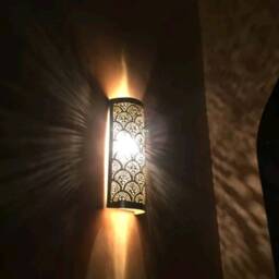 2 Handmade Moroccan Brass Wall Sconce Home Decor Light - thumbnail 3