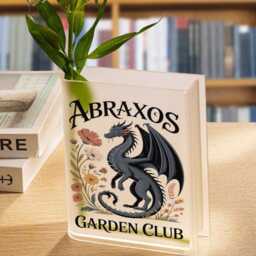 Abraxos Garden Club Book Vase, Throne Of Glass Inspired Dark Fantasy Acrylic Floral Dragon Room Decoration, Bookish Gift - thumbnail 3