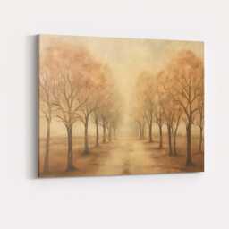 Golden Tree Lined Avenue Autumn Path Landscape Canvas Wall Art Print Decor Picture Ready To Hang - thumbnail 4
