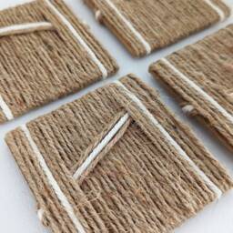 "Handmade Jute Weaved Art On Canvas Boho Wall Decor - 11""x14" - thumbnail 3