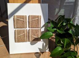 "Handmade Jute Weaved Art On Canvas Boho Wall Decor - 11""x14" - thumbnail 1