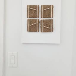 "Handmade Jute Weaved Art On Canvas Boho Wall Decor - 11""x14" - thumbnail 4