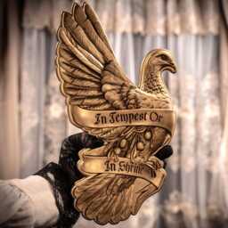 Gothic Dove Plaque - Aged Gold Resin Gallery Wall Art - thumbnail 1