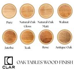 Hardwood Oak Modern Dining Table 069 With A Stainless Steel Base - thumbnail 4