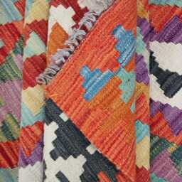 Kilim Rug Classic, Handmade Artisan Afghan Turkish, Scandinavian, Navajo, Bohemian Flatweave, Natural Wool 201x152 cm - thumbnail 4
