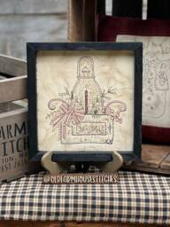 The Christmas Box Primitive Stitchery Framed Print - thumbnail 1