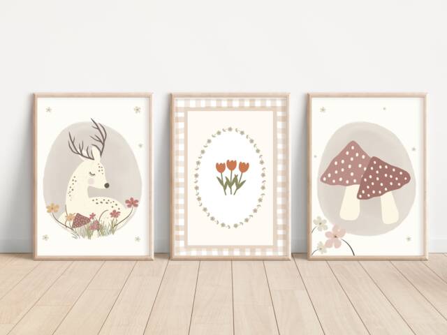 Set Of 3 Classic & Traditional Woodland Prints - Prints Only - image 1