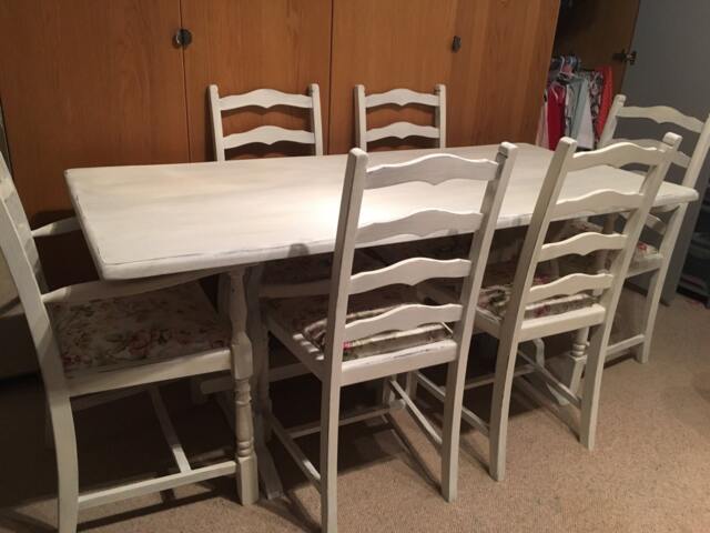 Sold Please Contact For Custom Orders - Dining Table & 6 Chairs, Floral Upholstry, 4 Dining Chairs 2 Carvers - image 1