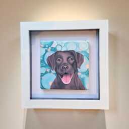 Labrador Dog Ceramic Wall Art Mini Framed Home Decor - thumbnail 4