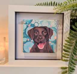 Labrador Dog Ceramic Wall Art Mini Framed Home Decor