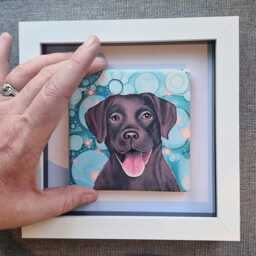 Labrador Dog Ceramic Wall Art Mini Framed Home Decor - thumbnail 3
