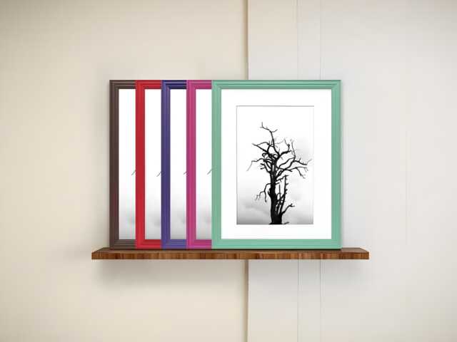A1/A2/A3/A4/A5 Wood Effect Photo Frames White Mount Antique Black Poster Frame Rainbow Colors Home Decor Wall Art Picture Best Gift - image 1