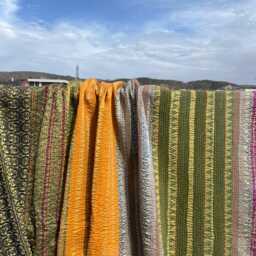 Patchwork Reversible Block Print Cotton Kantha Quilt Traditional Handmade Bedding - thumbnail 3