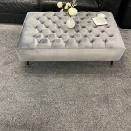 Handmade Chesterfield Velvet Footstool Coffee Table With Metal Legs - thumbnail 3
