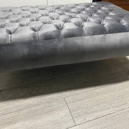 Handmade Chesterfield Velvet Footstool Coffee Table With Metal Legs - thumbnail 2