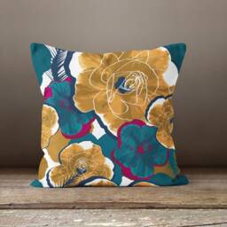 Flower Cushion Cover-Decorative Pillow Case-Housewarming Case-Flower Cover-Gift For Her Cushion-Handmade Material - thumbnail 2