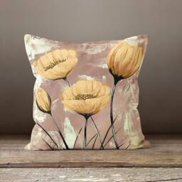 Flower Cushion Cover-Decorative Pillow Case-Housewarming Case-Flower Cover-Gift For Her Cushion-Handmade Material - thumbnail 3