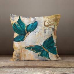 Flower Cushion Cover-Decorative Pillow Case-Housewarming Case-Flower Cover-Gift For Her Cushion-Handmade Material - thumbnail 4
