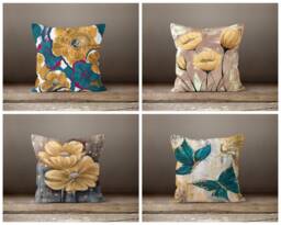 Flower Cushion Cover-Decorative Pillow Case-Housewarming Case-Flower Cover-Gift For Her Cushion-Handmade Material - thumbnail 1