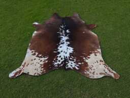 Tricolor Cowhides - Brown & White Genuine Cow Skin Rugs Hair On Cowhide Western Decor Area For Living Room - thumbnail 1