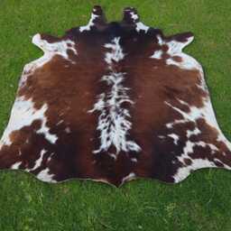 Tricolor Cowhides - Brown & White Genuine Cow Skin Rugs Hair On Cowhide Western Decor Area For Living Room - thumbnail 3