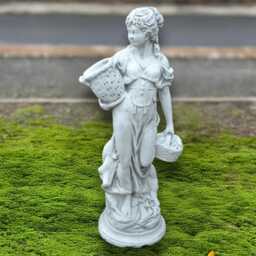 Concrete Greek Lady Statue Garden Woman Stone Figurine Classical Female Sculpture Outdoor Girl Patio Decor Handcrafted Cement Ornament - thumbnail 3