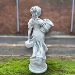 Concrete Greek Lady Statue Garden Woman Stone Figurine Classical Female Sculpture Outdoor Girl Patio Decor Handcrafted Cement Ornament - thumbnail 2
