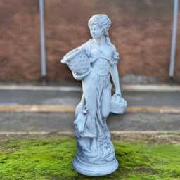 Concrete Greek Lady Statue Garden Woman Stone Figurine Classical Female Sculpture Outdoor Girl Patio Decor Handcrafted Cement Ornament - thumbnail 4
