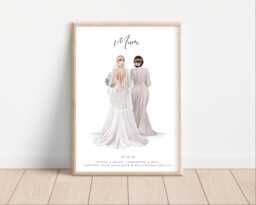Mother Of The Bride Custom Print, Personalized Wedding Gift, Gift For Mom Dad, Print - thumbnail 1